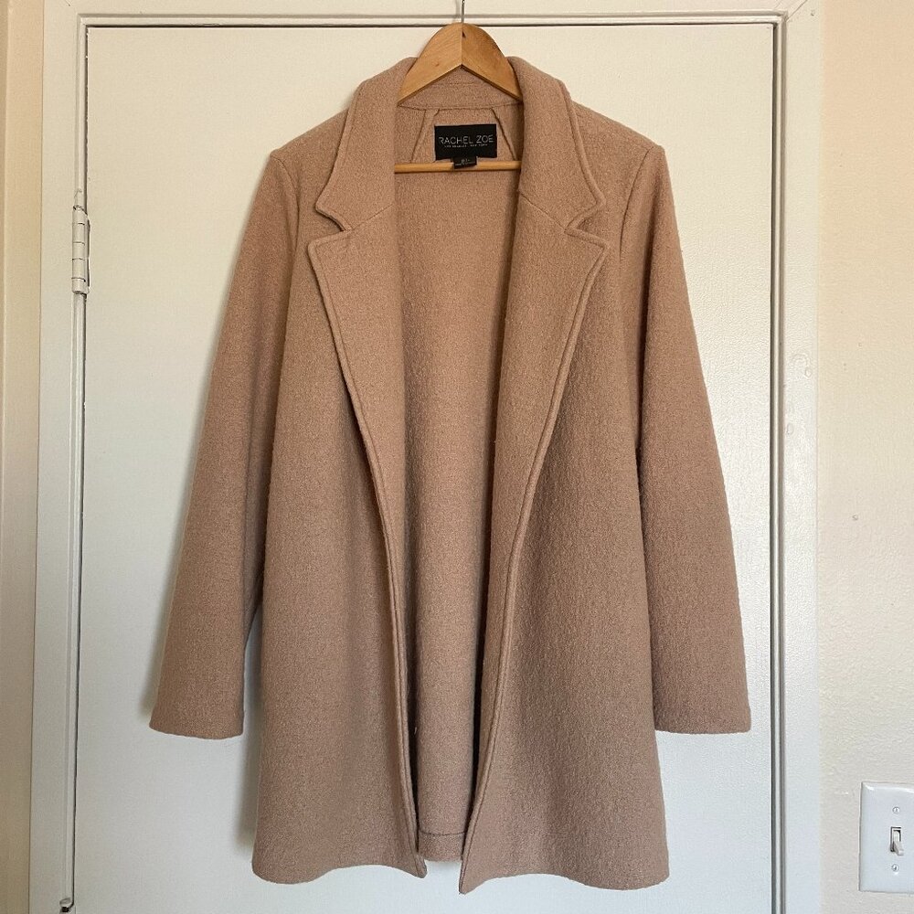 Rachel Zoe Wool Cardigan Blazer Coat, Women's S, Camel | Relaxed Fit